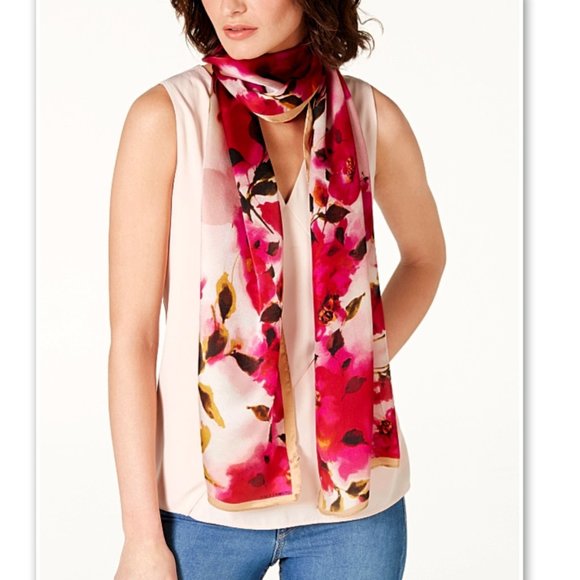 Vince Camuto Accessories - NWT Vince Camuto 100% Silk Watercolor Scarf Floral